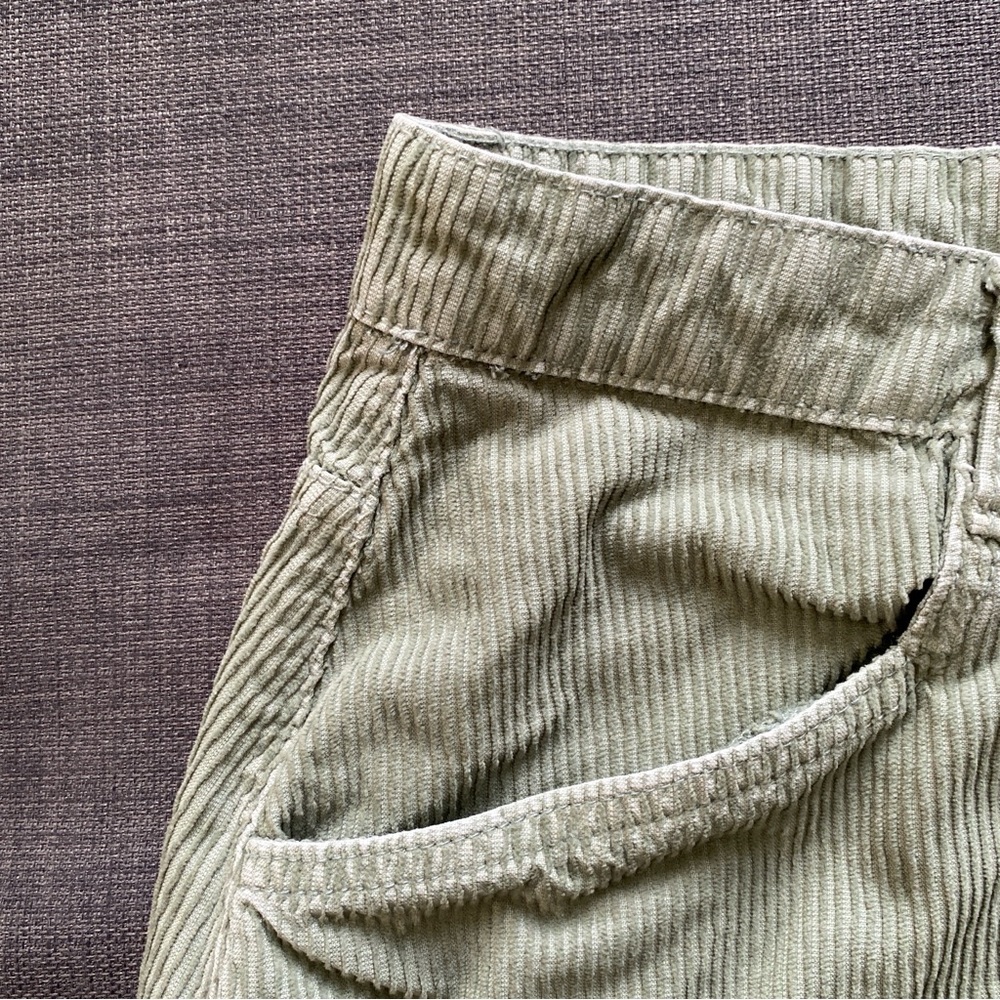 Free People Sage Green Corduroy Short Skirt Size 4 - Picture 4 of 9
